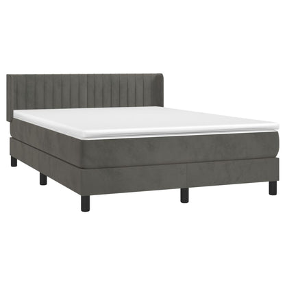 Boxspringbett mit Matratze Dunkelgrau 200x200 cm Samt