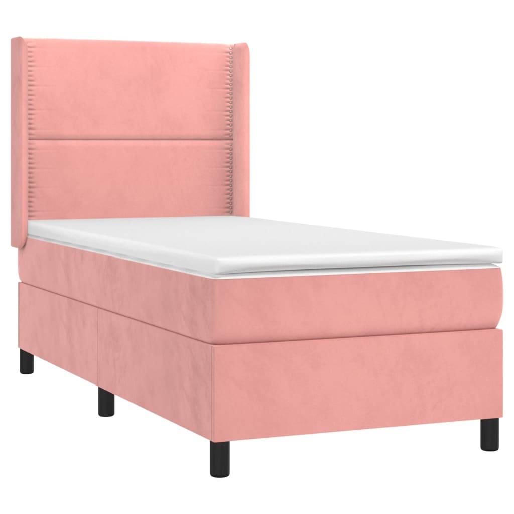 Boxspringbett mit Matratze Rosa 90x200 cm Samt