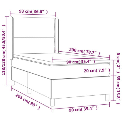 Boxspringbett mit Matratze Rosa 90x200 cm Samt