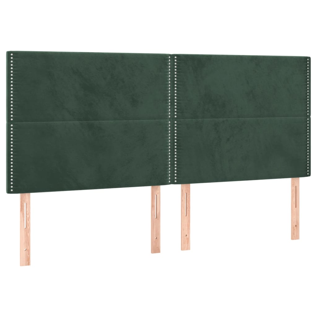 Box spring bed with mattress dark green 160x200 cm velvet