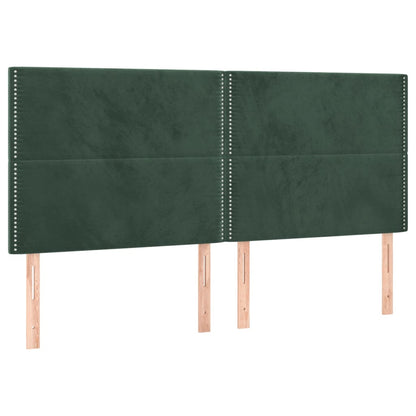 Box spring bed with mattress dark green 160x200 cm velvet