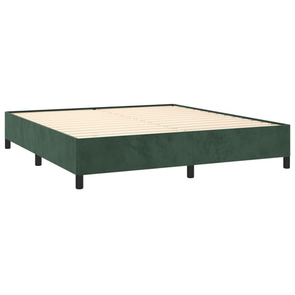 Boxspringbett mit Matratze Dunkelgrün 160x200 cm Samt