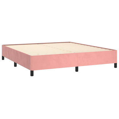 Boxspringbett mit Matratze Rosa 160x200 cm Samt