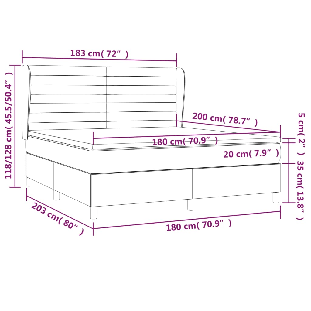 Boxspringbett mit Matratze Dunkelgrün 180x200 cm Samt