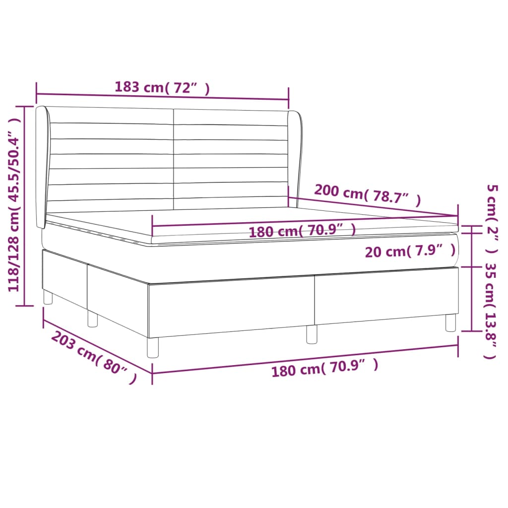 Boxspringbett mit Matratze Rosa 180x200 cm Samt