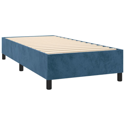 Boxspringbett mit Matratze Dunkelblau 90x200 cm Samt