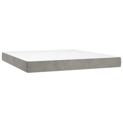 Box spring bed with mattress light grey 180x200 cm velvet