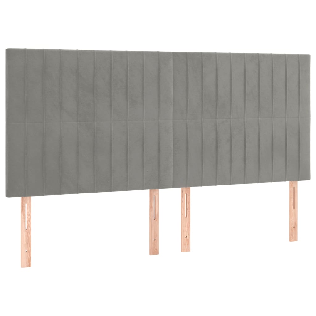 Box spring krevet s madracem svijetlo sivi 200x200 cm baršun