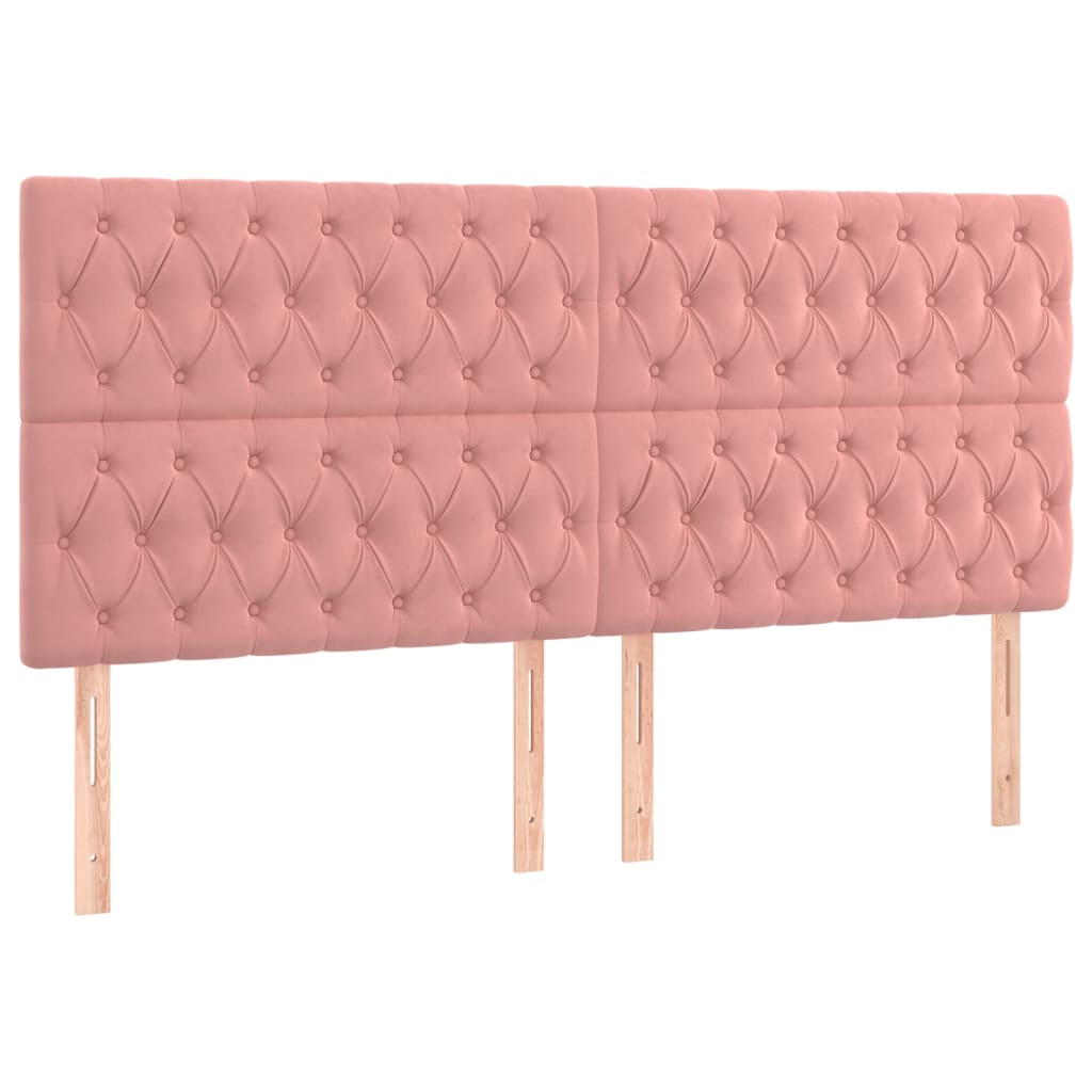 Boxspringbett mit Matratze Rosa 180x200 cm Samt