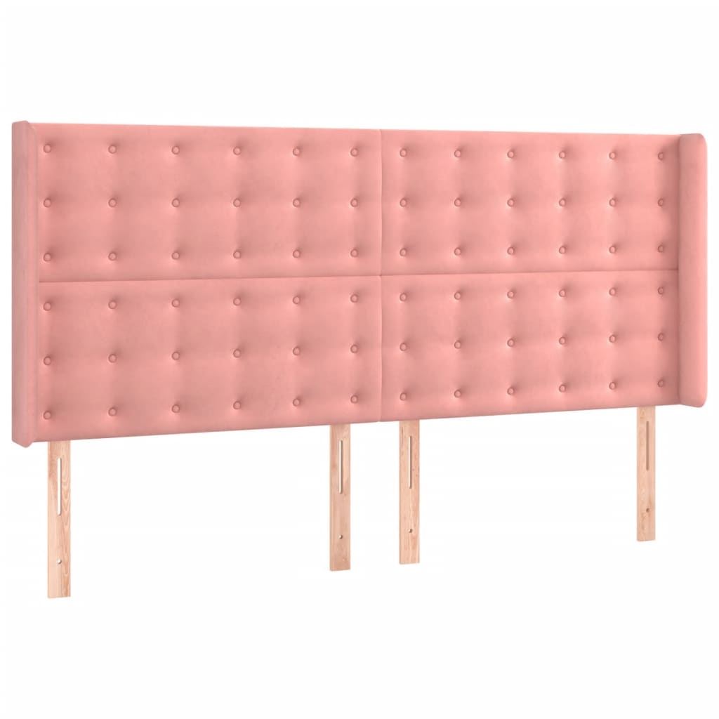 Boxspringbett mit Matratze Rosa 180x200 cm Samt