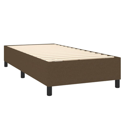 Boxspringbett mit Matratze & LED Dunkelbraun 90x200 cm Stoff