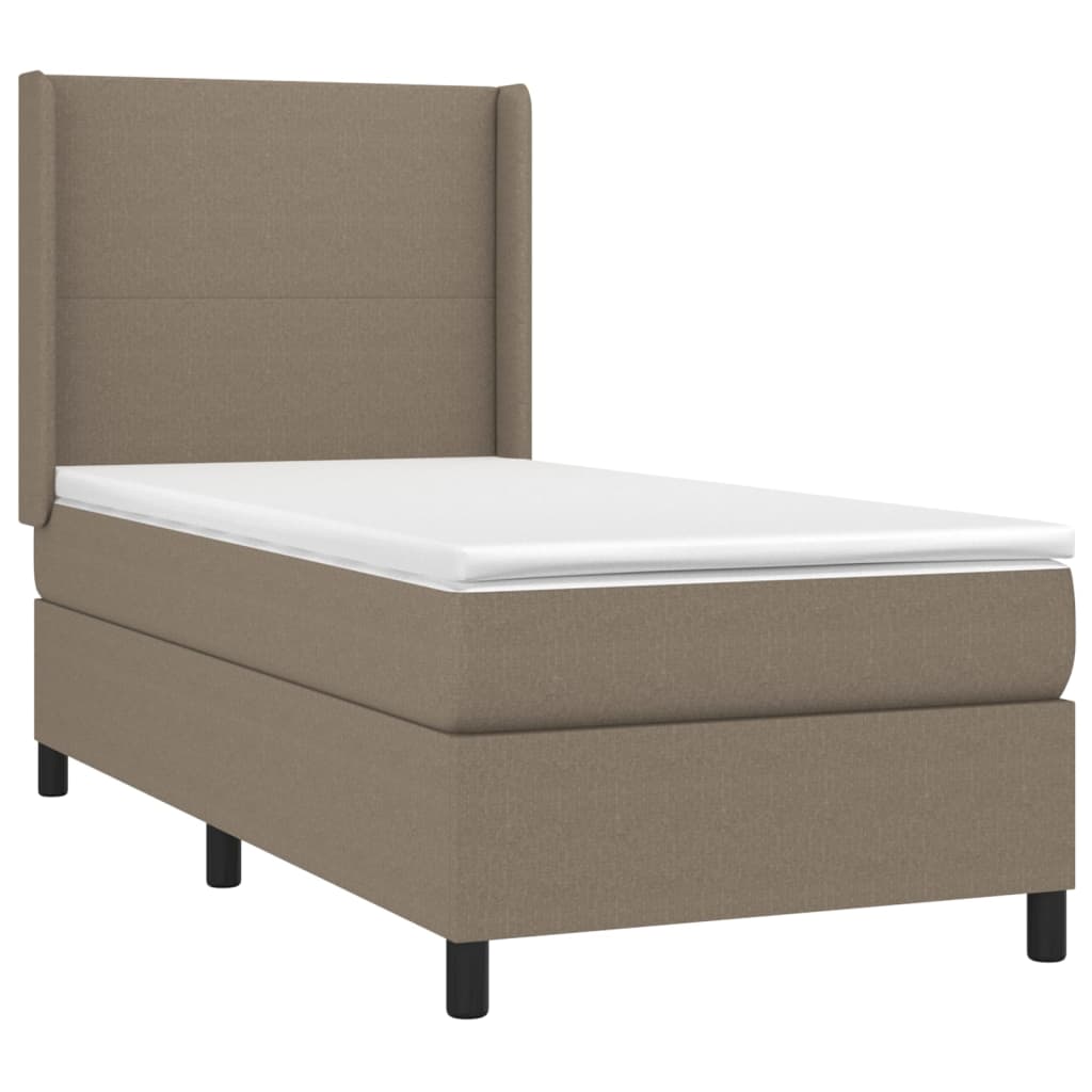 Boxspringbett mit Matratze & LED Taupe 90x200 cm Stoff