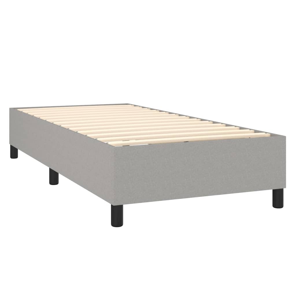 Boxspringbett mit Matratze & LED Hellgrau 90x200 cm Stoff