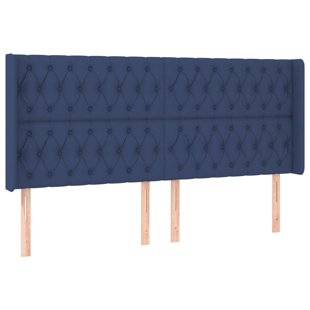 Boxspringbett mit Matratze & LED Blau 200x200 cm Stoff