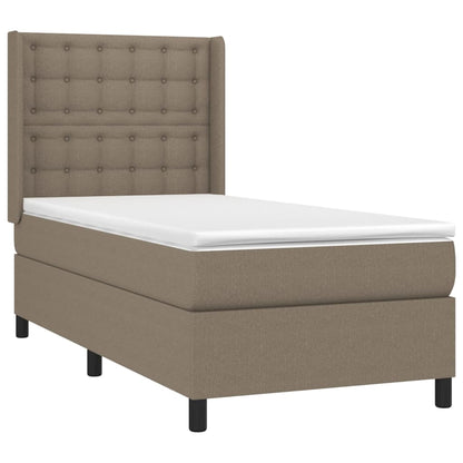 Box spring krevet s madracem i LED taupe tkaninom 90x200 cm