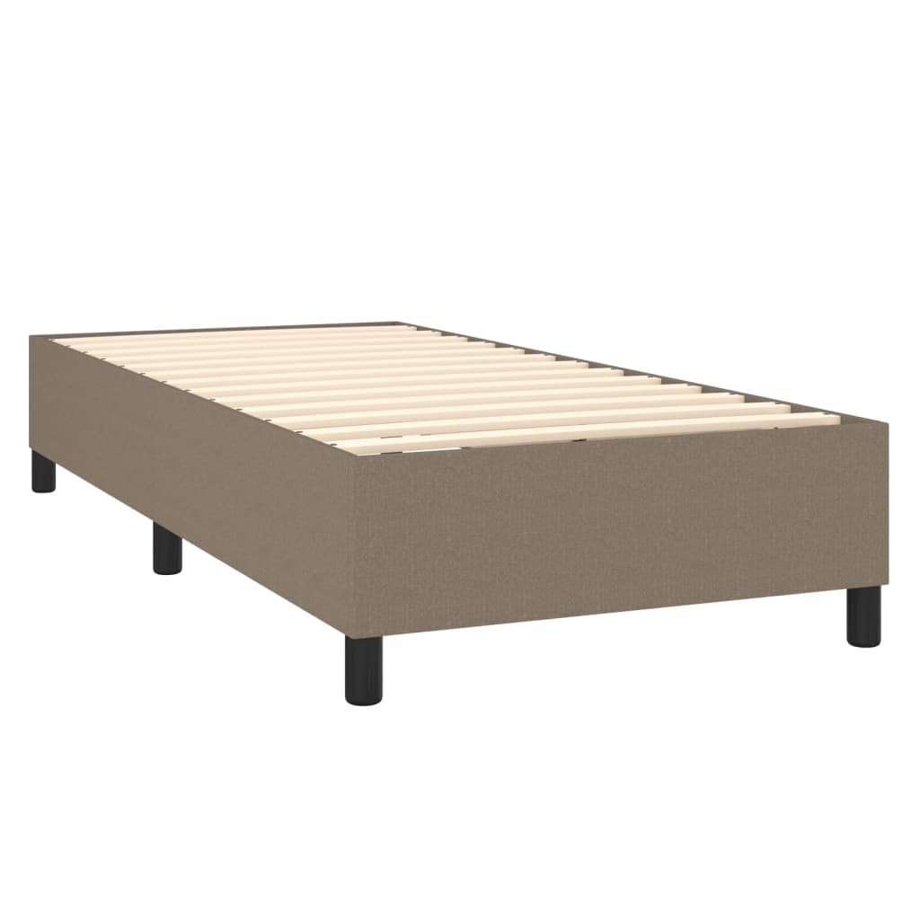 Box spring krevet s madracem i LED taupe tkaninom 90x200 cm