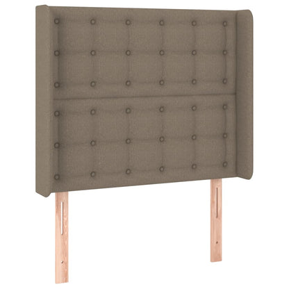 Box spring krevet s madracem i LED taupe tkaninom 90x200 cm