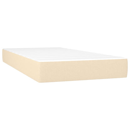 Boxspringbett mit Matratze & LED Creme 90x200 cm Stoff