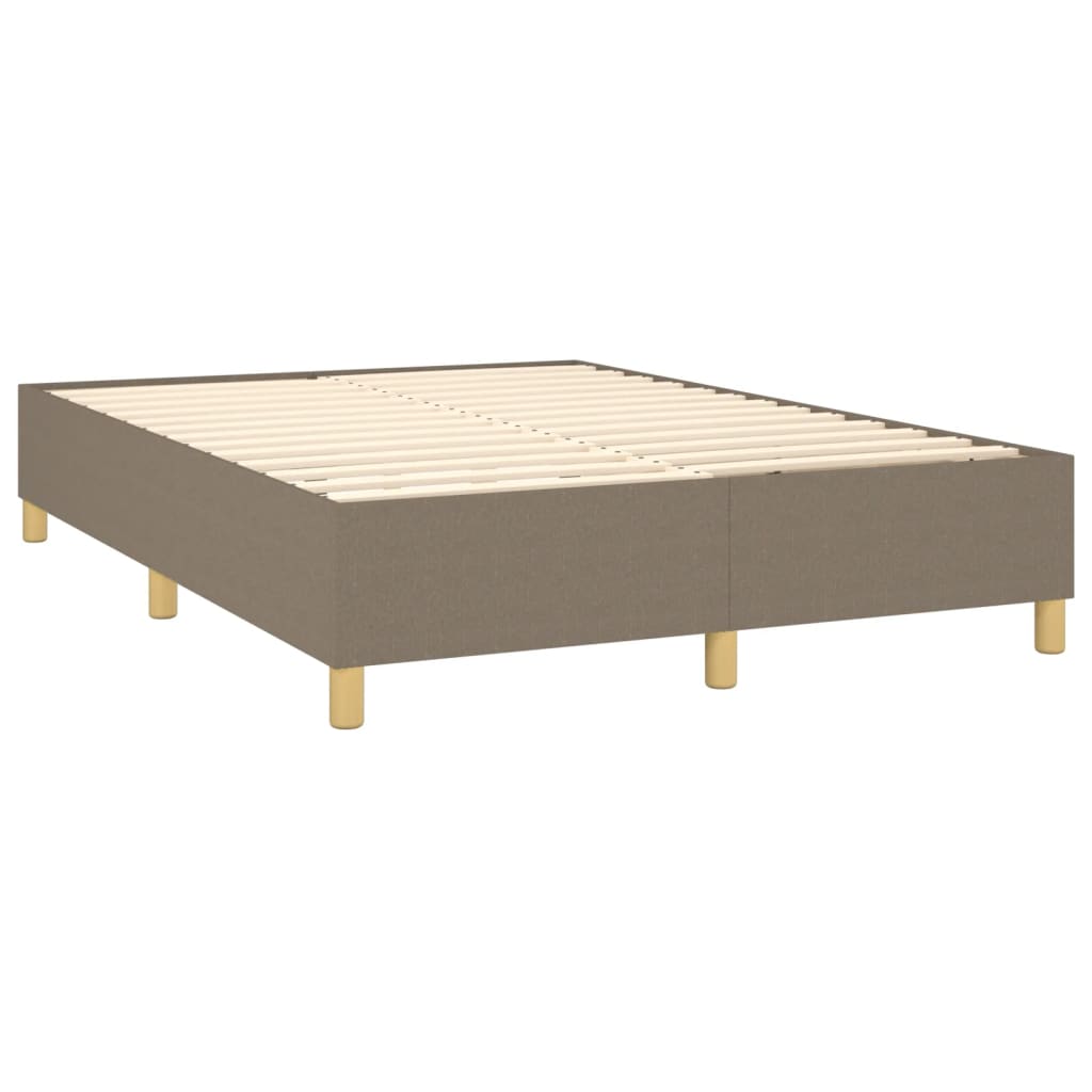 Boxspringbett mit Matratze & LED Taupe 140x200 cm Stoff