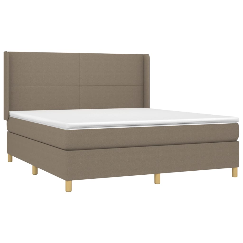 Boxspringbett mit Matratze & LED Taupe 160x200 cm Stoff