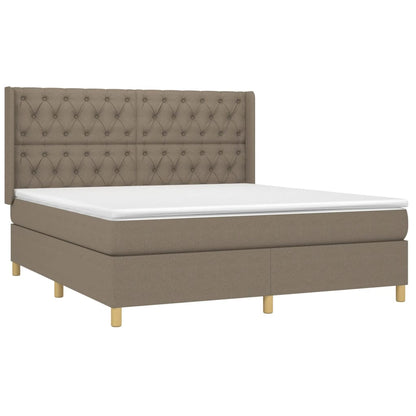 Boxspringbett mit Matratze & LED Taupe 160x200 cm Stoff