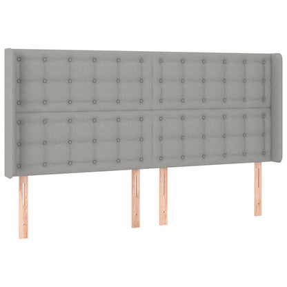 Boxspringbett mit Matratze & LED Hellgrau 180x200 cm Stoff