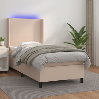 Boxspringbett mit Matratze & LED Cappuccino-Braun 90x200cm