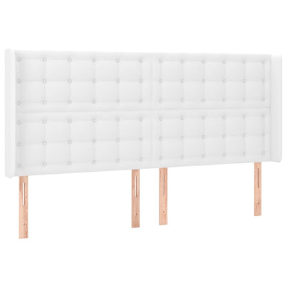 Boxspringbett mit Matratze & LED Weiß 160x200 cm Kunstleder