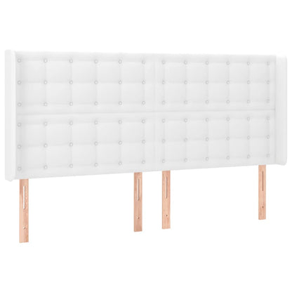 Box spring krevet s madracem i LED bijela umjetna koža 200x200 cm