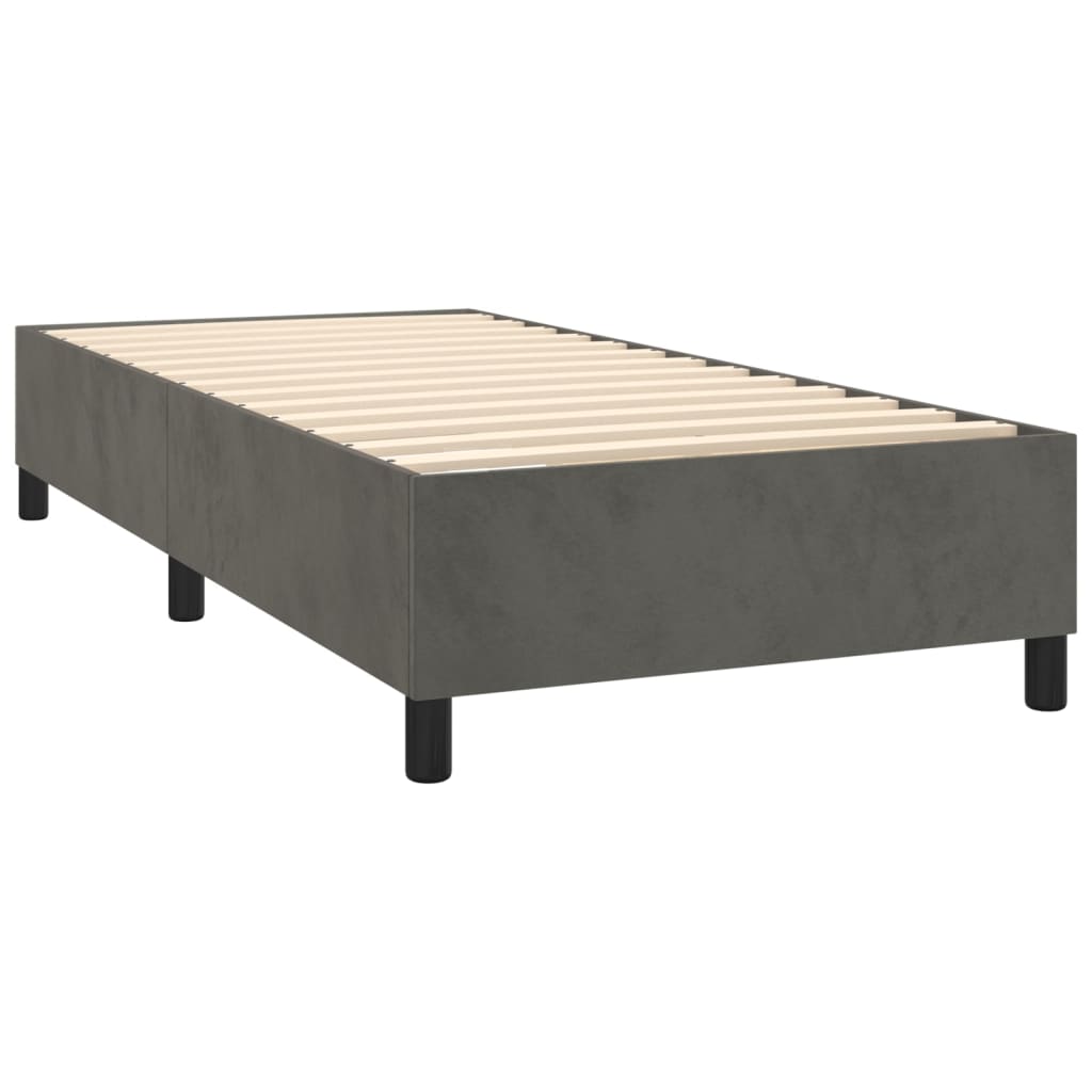 Boxspringbett mit Matratze & LED Dunkelgrau 90x200 cm Samt