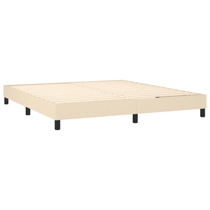 Boxspringbett mit Matratze & LED Creme 160x200 cm Stoff