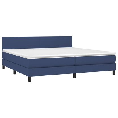 Boxspringbett mit Matratze & LED Blau 200x200 cm Stoff