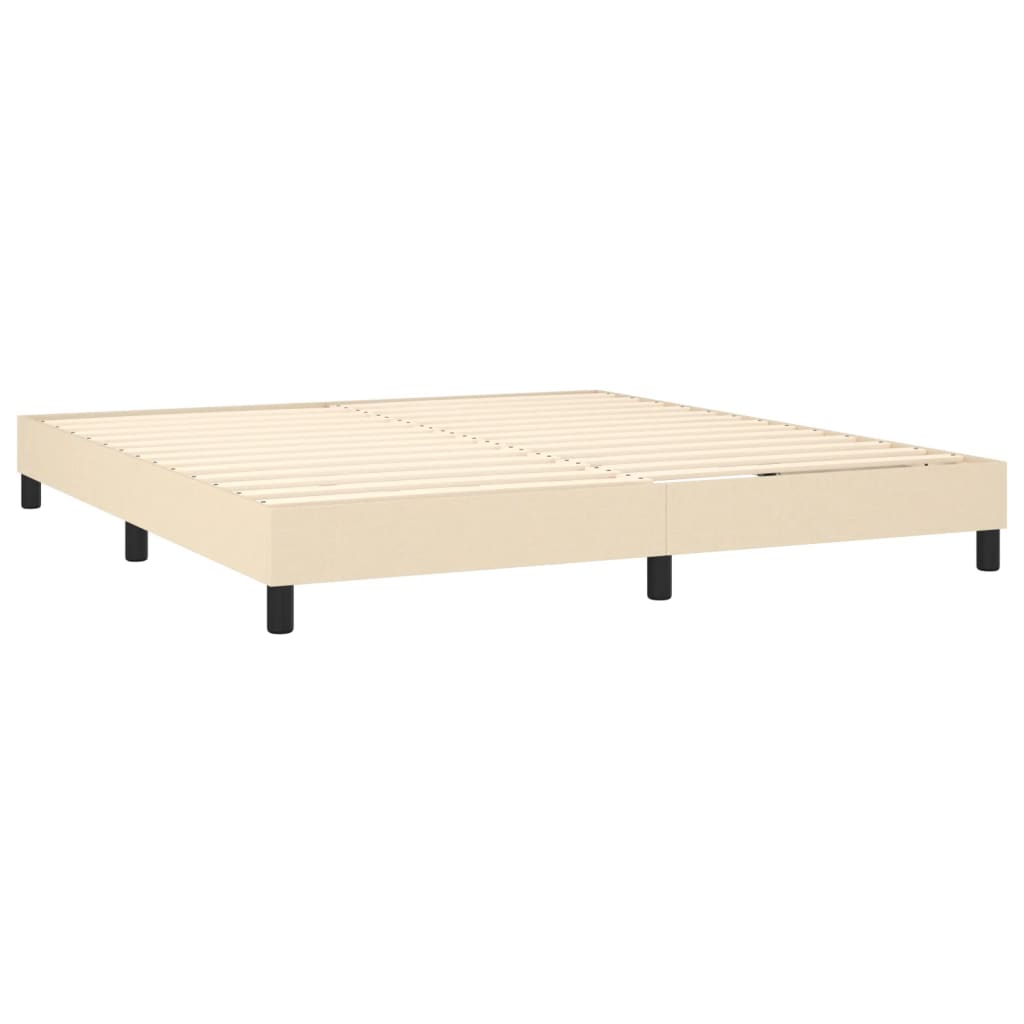 Boxspringbett mit Matratze & LED Creme 180x200 cm Stoff