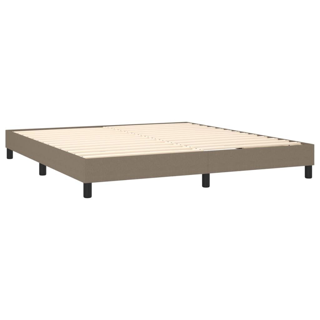 Box spring bed with mattress &amp; LED taupe 160x200 cm fabric