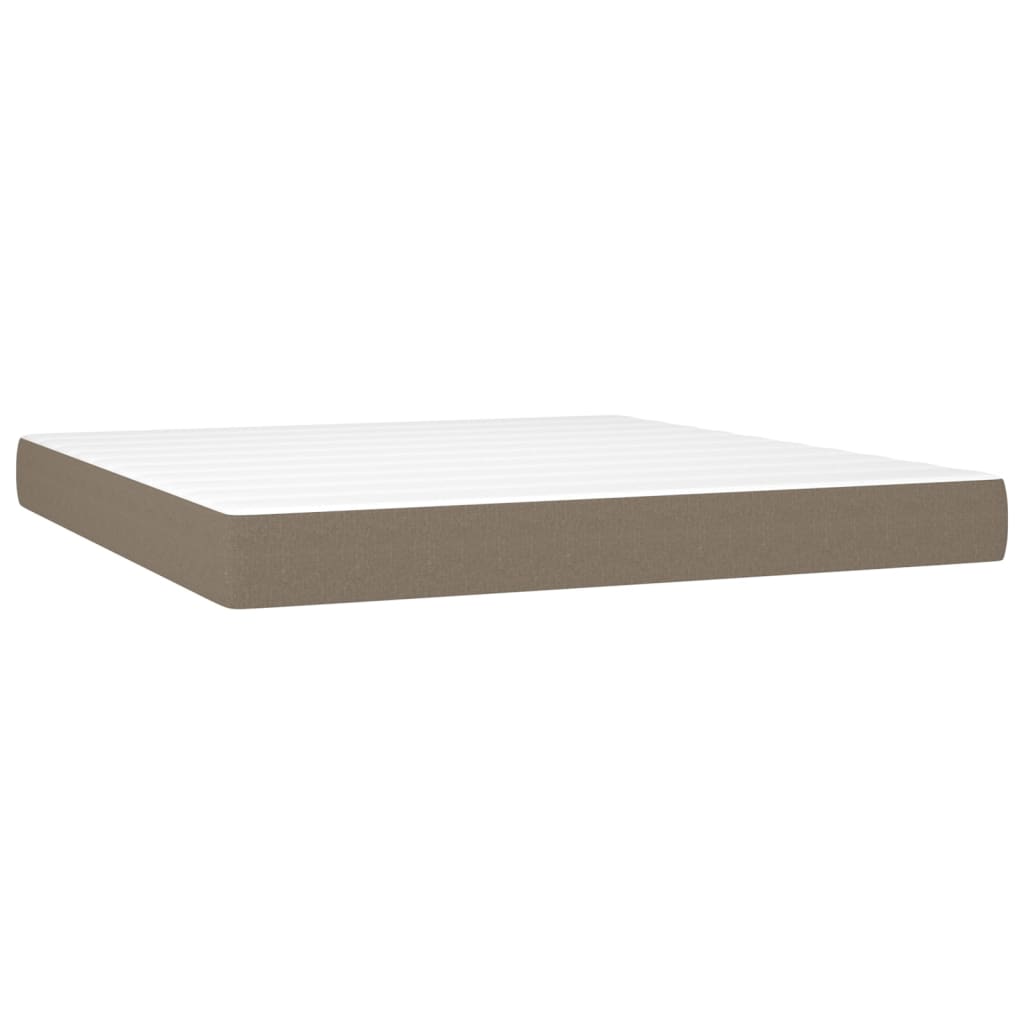 Box spring bed with mattress &amp; LED taupe 160x200 cm fabric