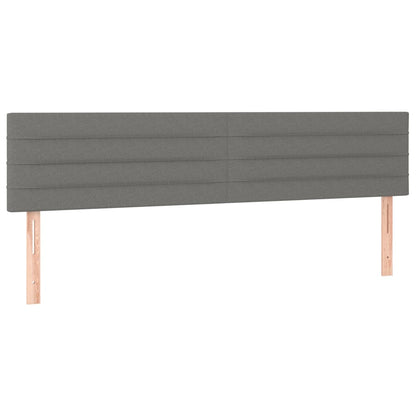 Box spring bed with mattress &amp; LED dark grey 160x200 cm fabric