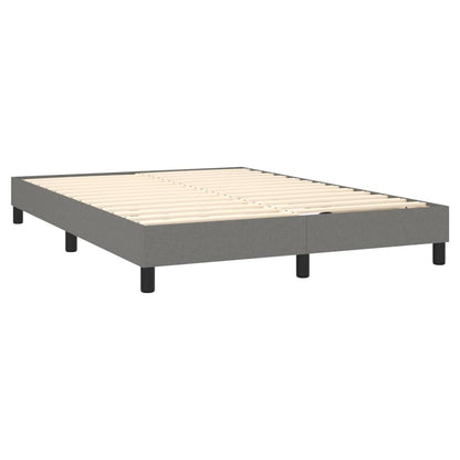 Box spring bed with mattress &amp; LED dark grey 140x200 cm fabric