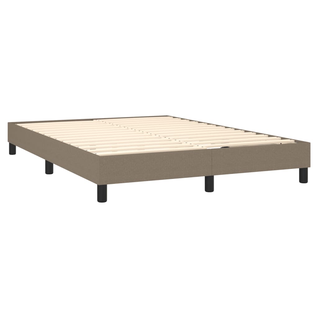 Box spring krevet s madracem i LED taupe tkaninom 140x200 cm