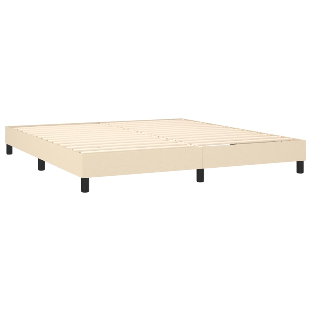 Boxspringbett mit Matratze & LED Creme 180x200 cm Stoff