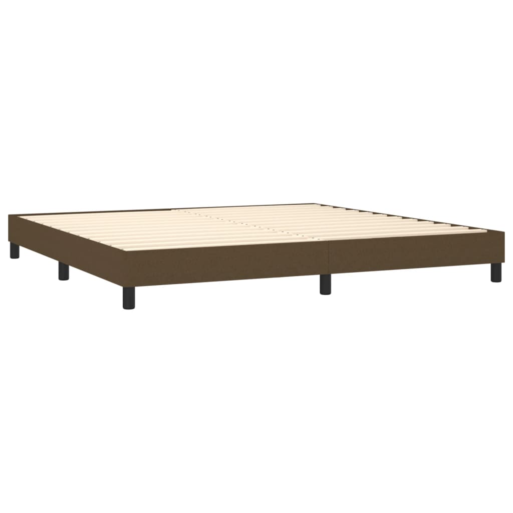 Boxspringbett mit Matratze & LED Dunkelbraun 200x200 cm Stoff