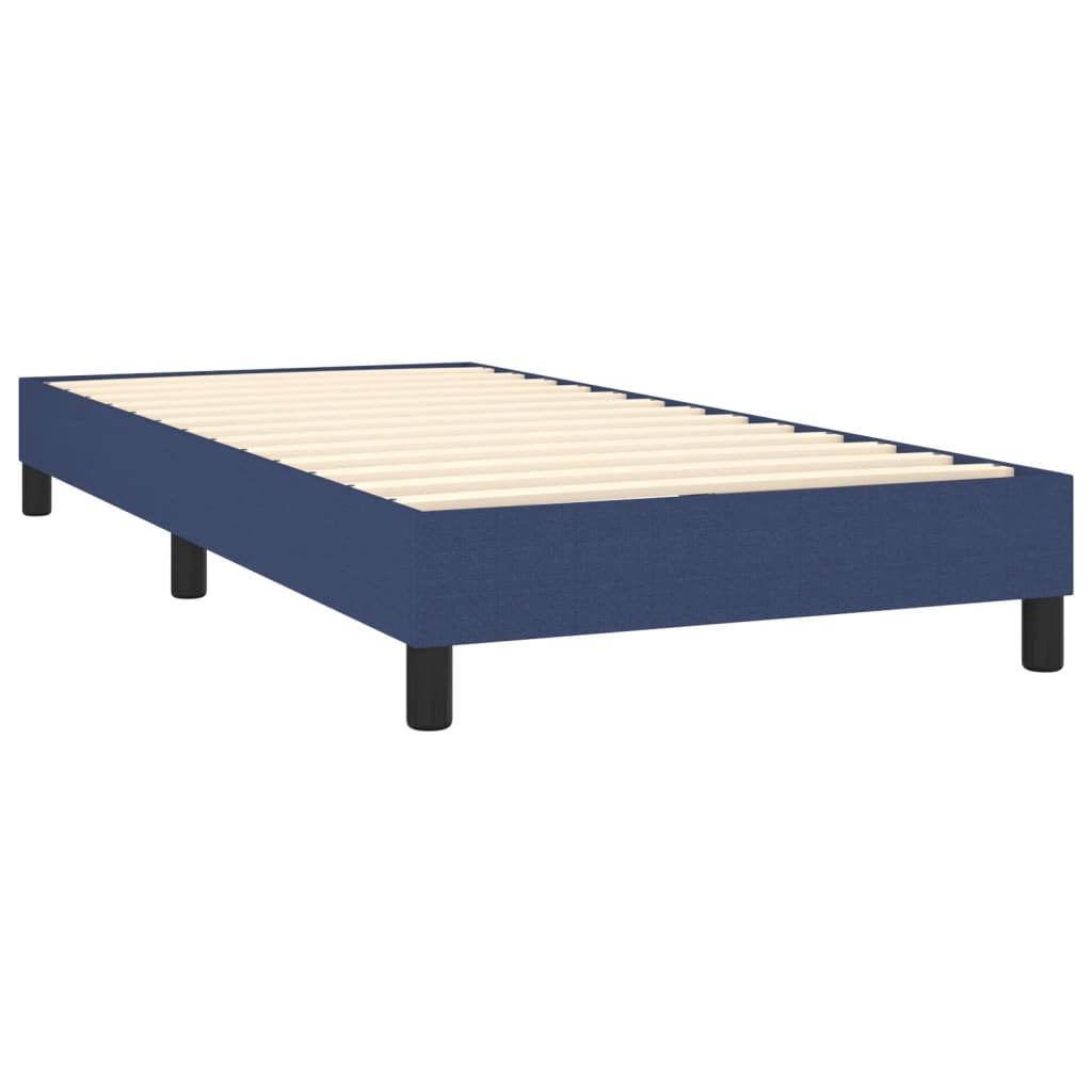 Boxspringbett mit Matratze & LED Blau 90x200 cm Stoff