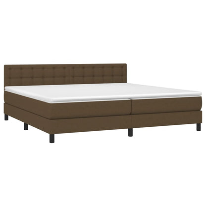 Boxspringbett mit Matratze & LED Dunkelbraun 200x200 cm Stoff