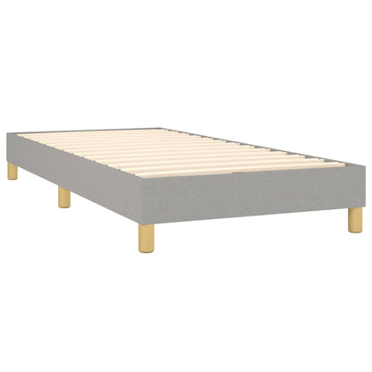 Box spring krevet s madracem i LED svjetlosiva tkanina 90x200 cm