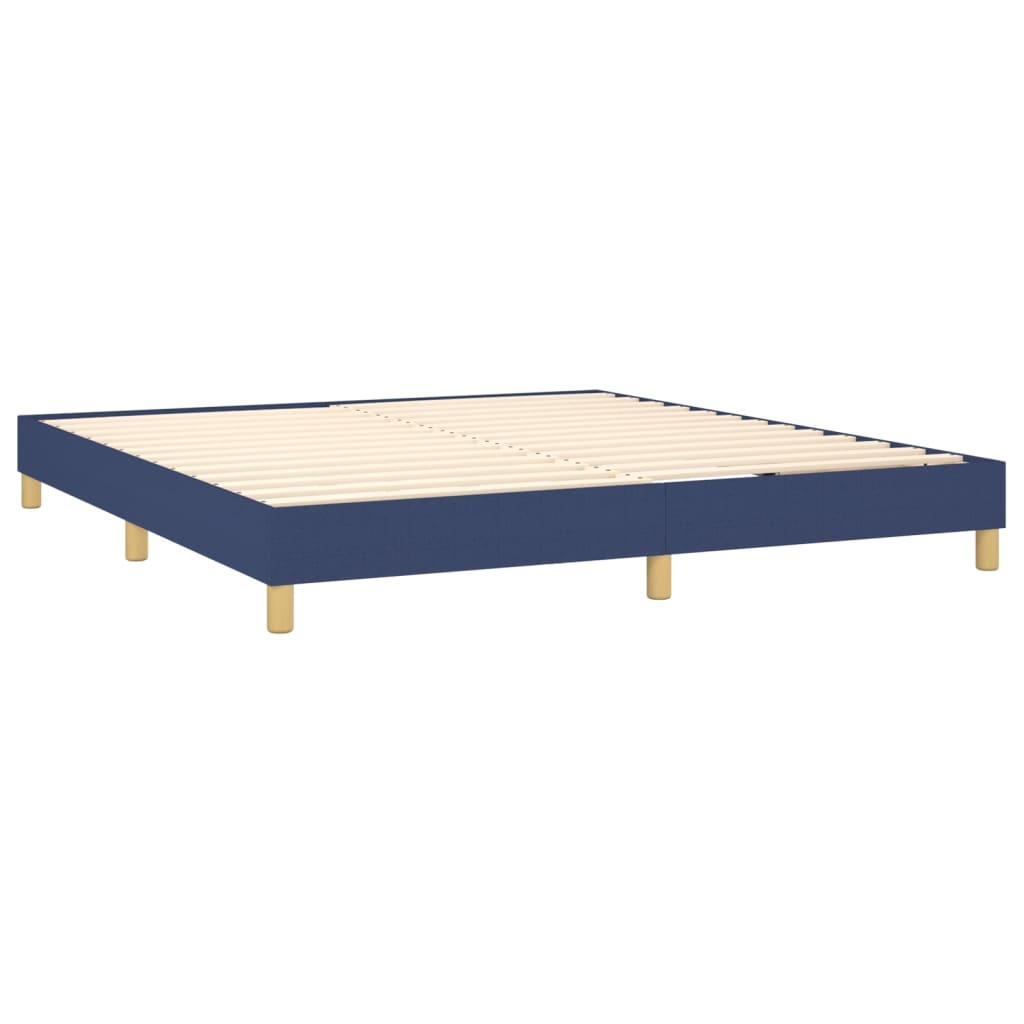 Box spring krevet s madracem i LED plavom tkaninom 160x200 cm