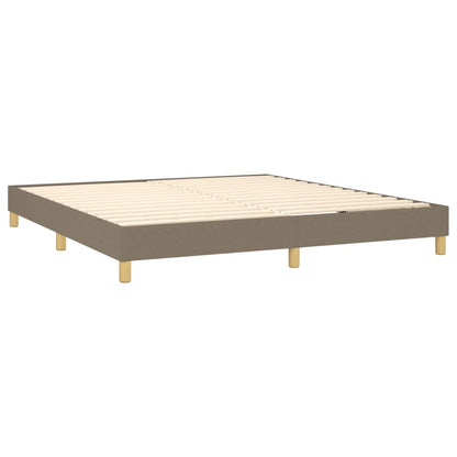 Boxspringbett mit Matratze & LED Taupe 180x200 cm Stoff