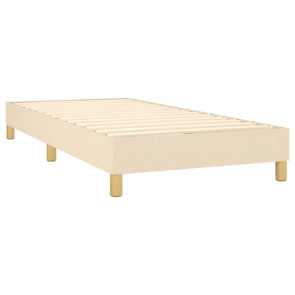 Boxspringbett mit Matratze & LED Creme 90x200 cm Stoff