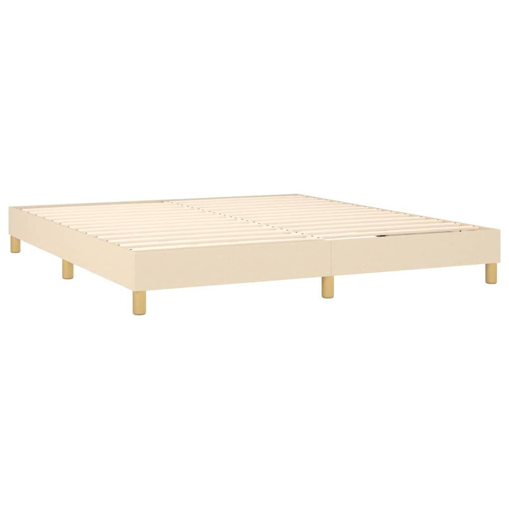 Boxspringbett mit Matratze & LED Creme 180x200 cm Stoff