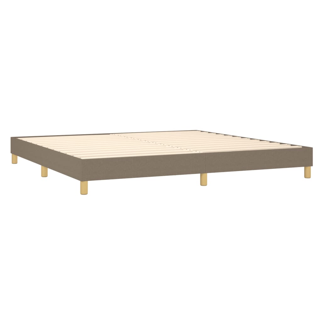 Box spring krevet s madracem i LED taupe tkaninom 200x200 cm