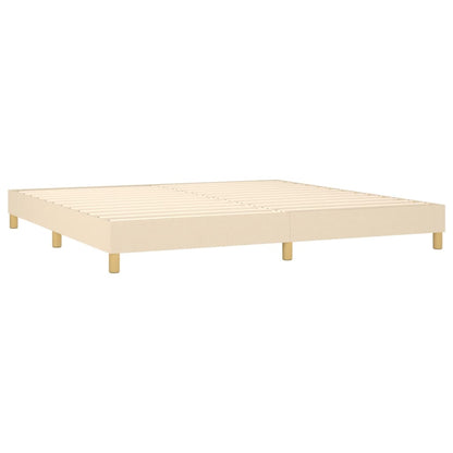 Boxspringbett mit Matratze & LED Creme 200x200 cm Stoff