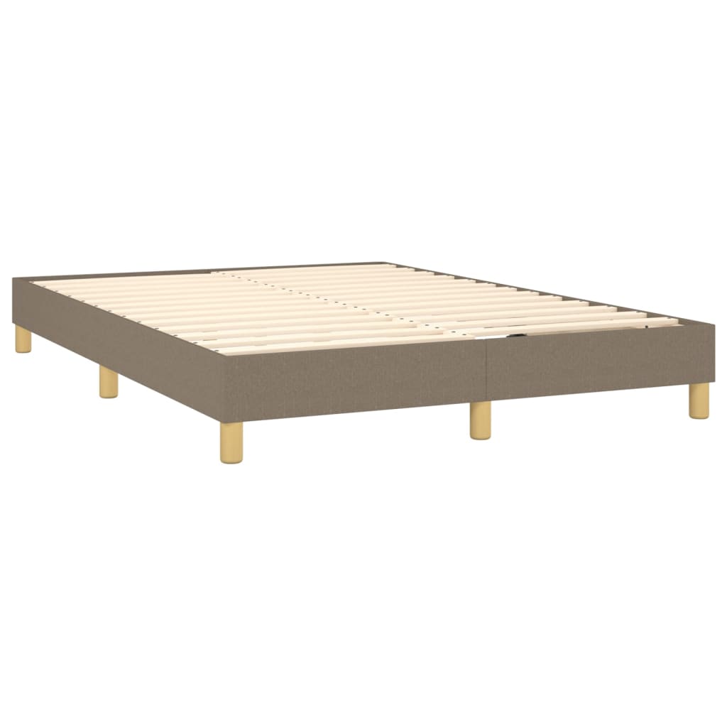 Box spring bed with mattress &amp; LED taupe 140x200 cm fabric